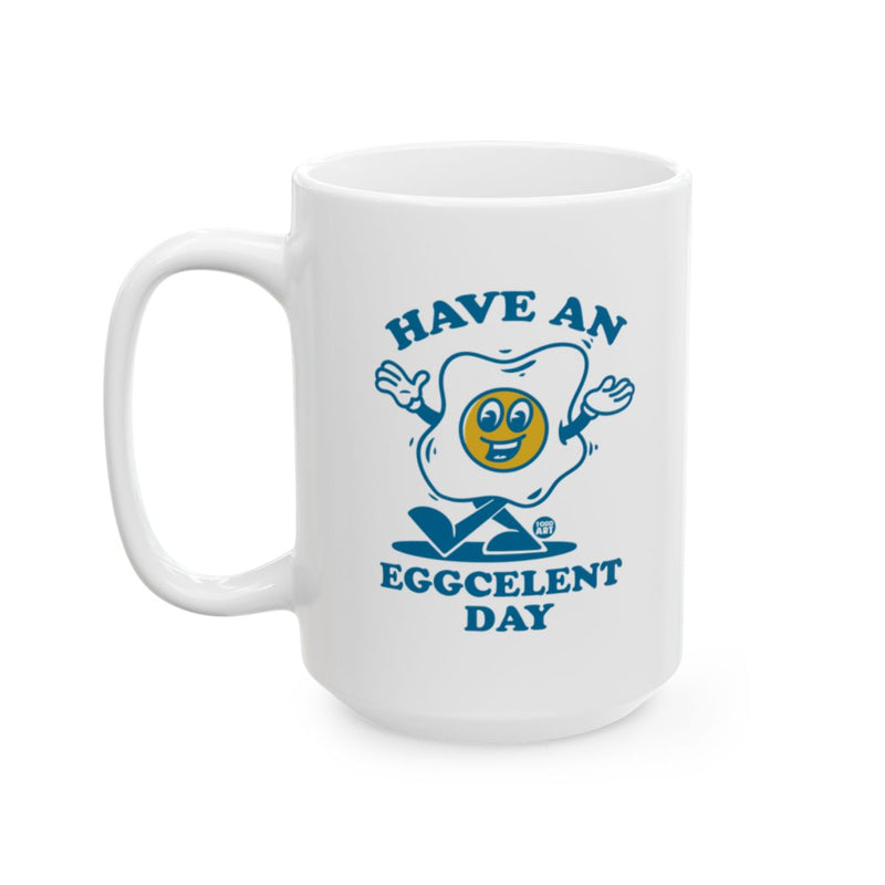 Load image into Gallery viewer, Have an Eggcelent Day Cartoon Design Mug
