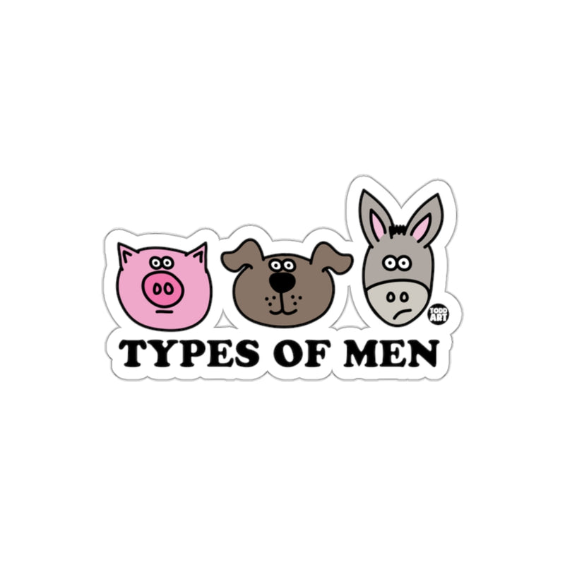 Load image into Gallery viewer, Types Of Men With Pig Dog Donkey Heads Humor sticker
