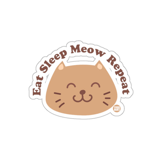 Eat Sleep Meow Repeat Cat Sticker Cute Decal