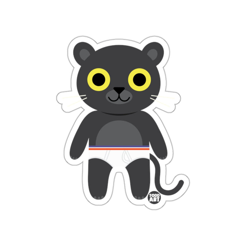Load image into Gallery viewer, Cute Black Panther Art Sticker with Yellow Eyes
