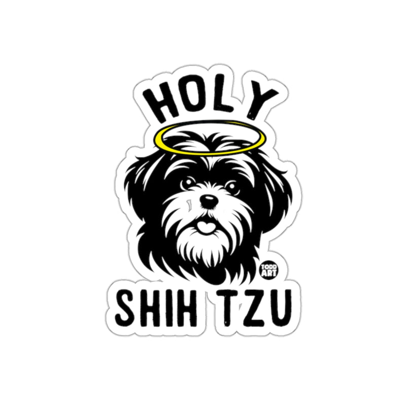 Load image into Gallery viewer, Holy Shih Tzu Funny Cute Dog Art Sticker Product
