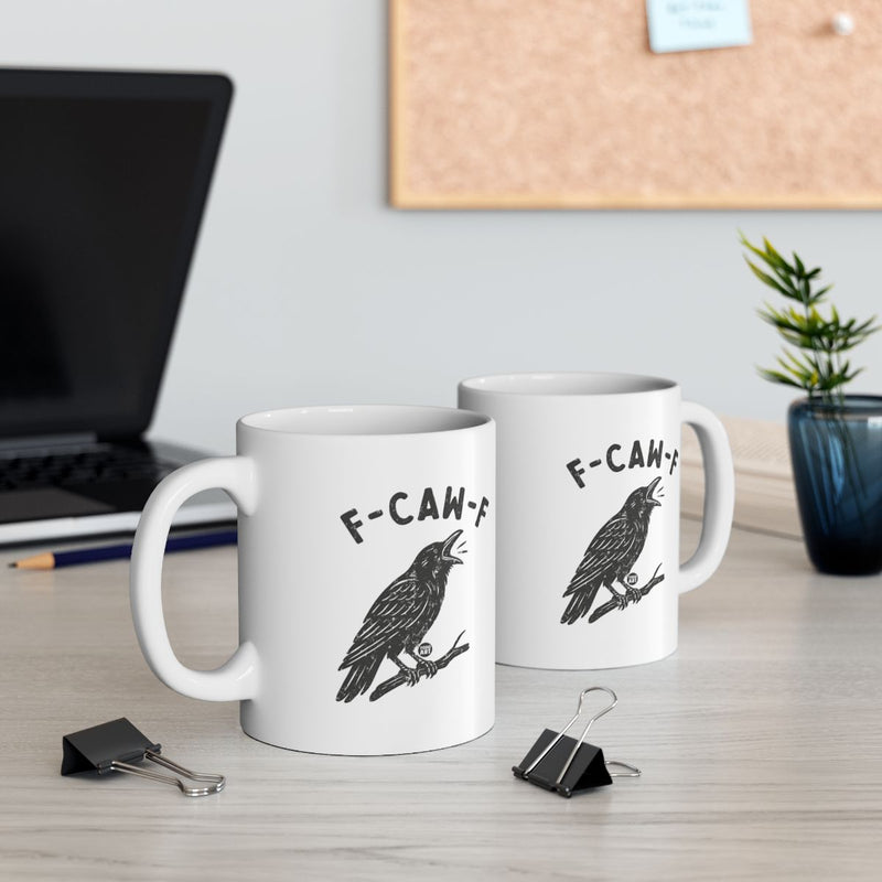 Load image into Gallery viewer, Funny F-CAW-F Crow Design Coffee Mug for Your Office

