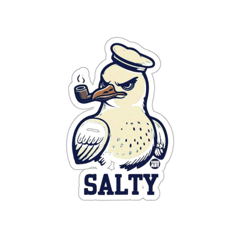 Load image into Gallery viewer, Salty Seagull Nautical Sticker with Pipe Design
