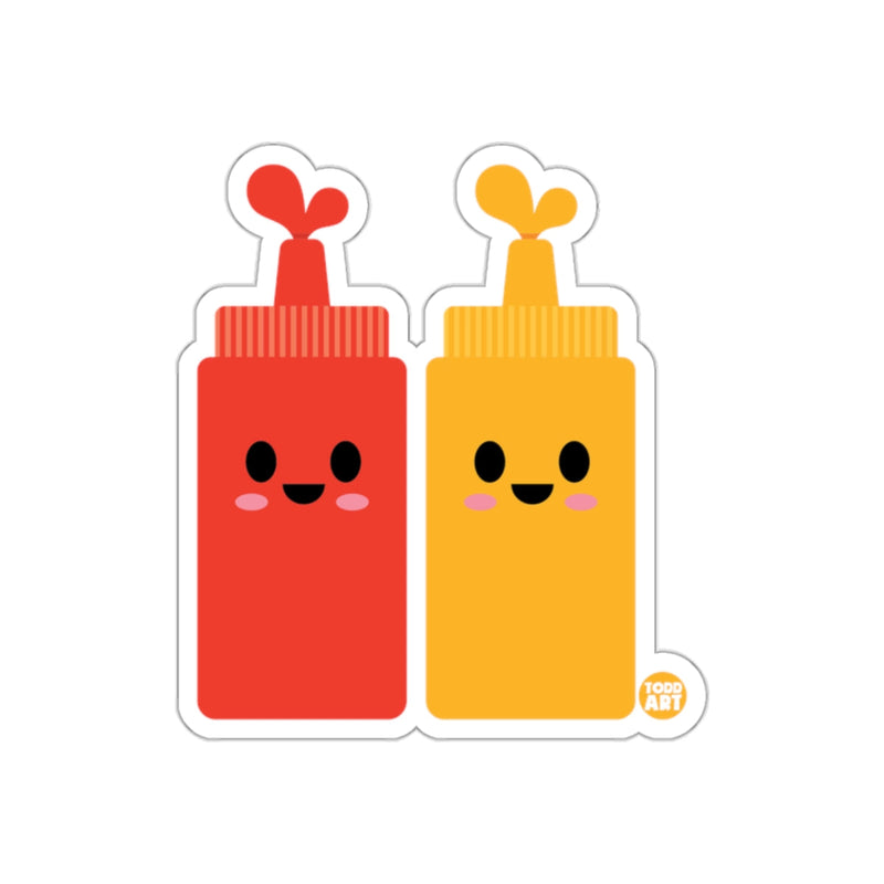 Load image into Gallery viewer, Cute Ketchup and Mustard Bottles Sticker Design

