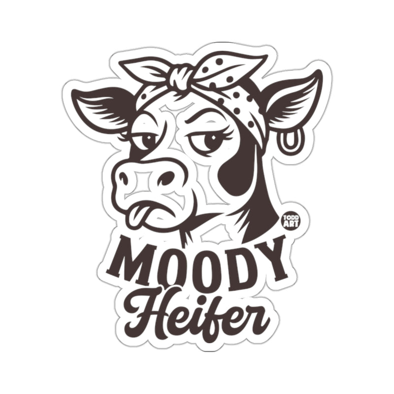 Load image into Gallery viewer, Moody Heifer Cow TODD ART Funny Farm Animal Illustration 
