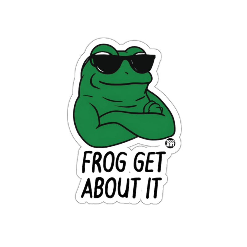 Load image into Gallery viewer, Funny Frog Get About It Sunglasses Sticker Product

