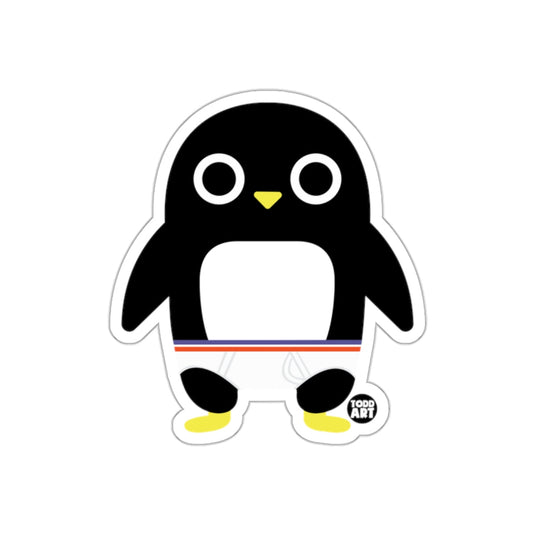 Cute Cartoon Penguin Character Art Sticker