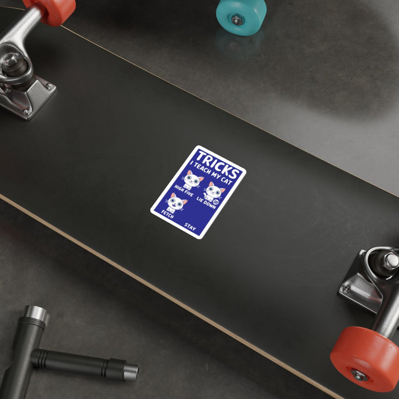 Load image into Gallery viewer, Tricks I Teach My Cat Skateboard Sticker
