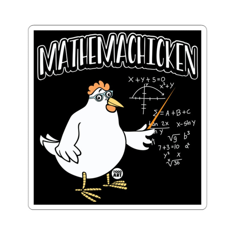 Load image into Gallery viewer, Funny MathemaChicken Cartoon with Equations Sticker
