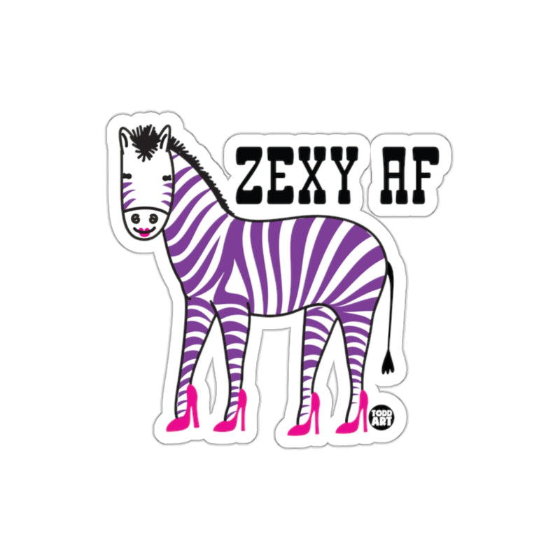 Load image into Gallery viewer, Zexy AF Purple Striped Zebra in Pink Heels Sticker
