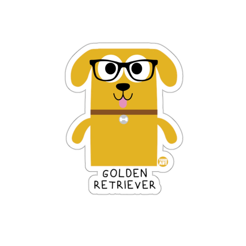 Load image into Gallery viewer, Cute Golden Retriever with Glasses Sticker Product
