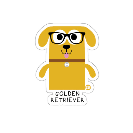 Cute Golden Retriever with Glasses Sticker Product