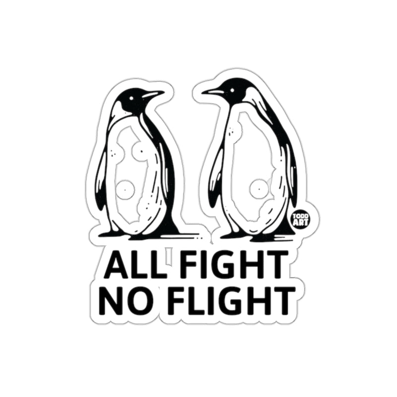 Load image into Gallery viewer, Two Penguins and All Fight No Flight Design sticker

