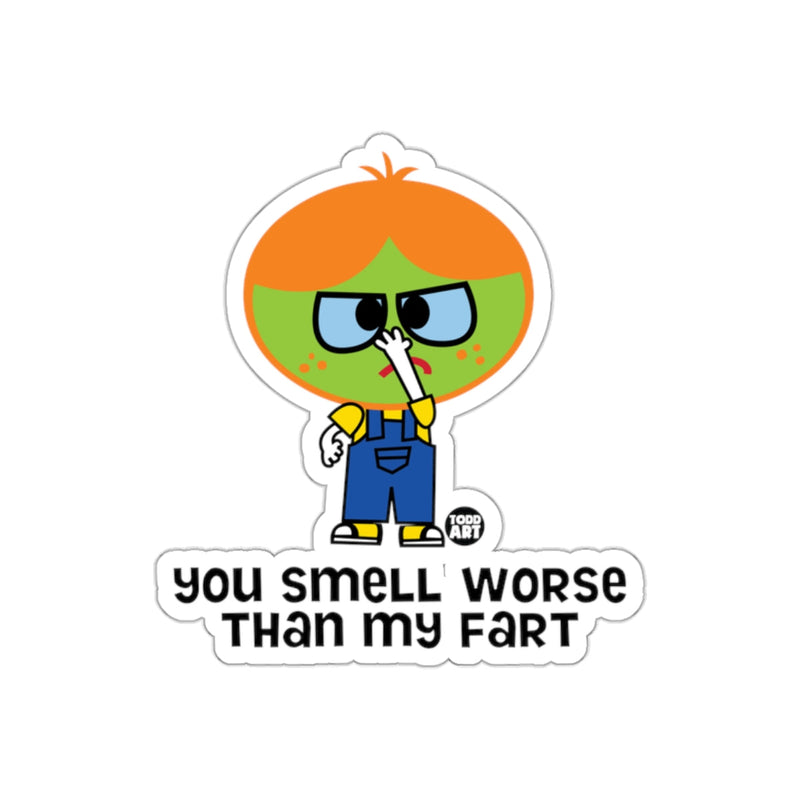 Load image into Gallery viewer, You Smell Worse Than My Fart Funny Graphic sticker
