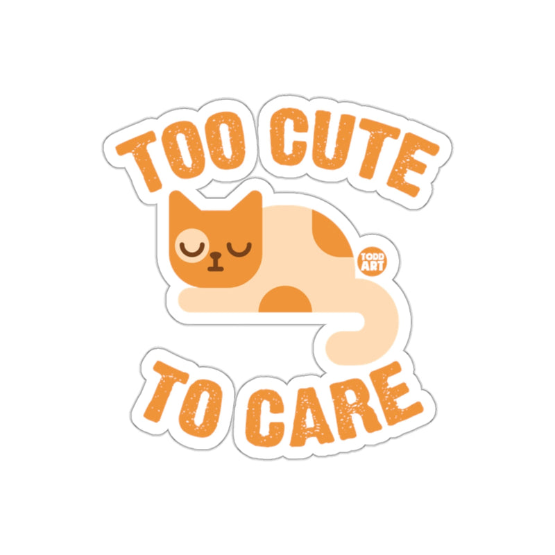 Load image into Gallery viewer, Too Cute To Care Sleeping Cat Sticker Product

