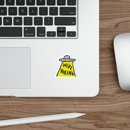 We're Hiring UFO Alien Sticker for Laptop or Decor