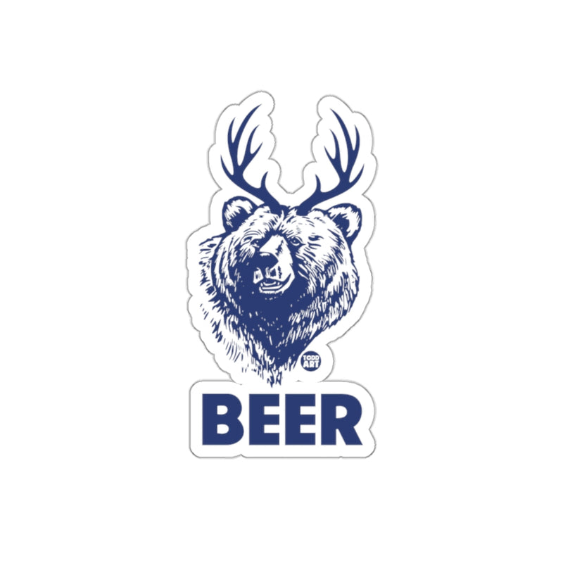 Load image into Gallery viewer, Bear with Antlers Illustration for Beer Sticker
