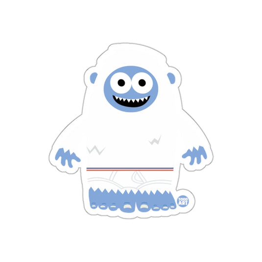 Cute Yeti Character Sticker Fun Blue and White Decal