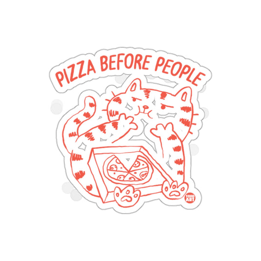 Pizza Before People Cute Cat With Pizza Box sticker