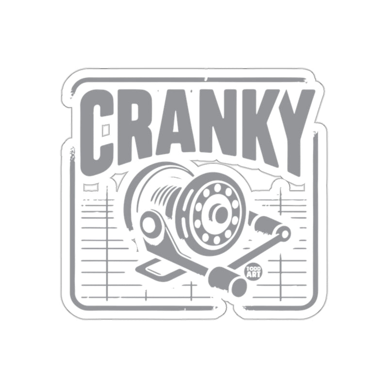 Load image into Gallery viewer, Cranky Todd Art Fishing Reel Design Unique sticker
