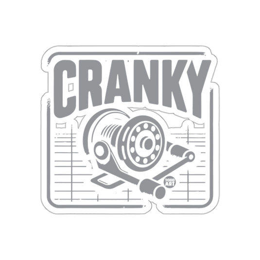 Cranky Todd Art Fishing Reel Design Unique sticker