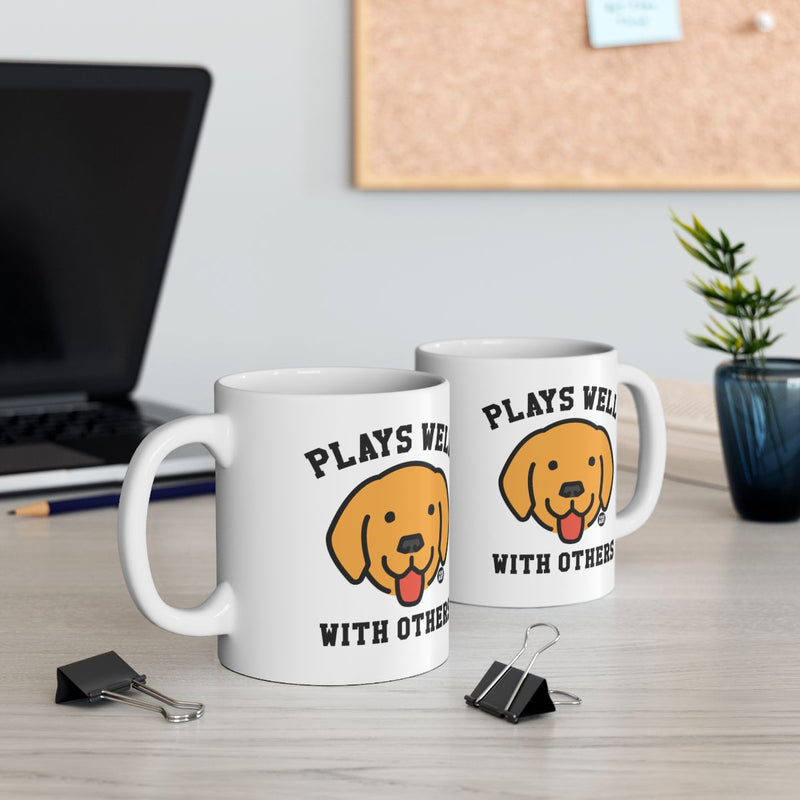 Load image into Gallery viewer, Plays Well With Others Dog Print Mug

