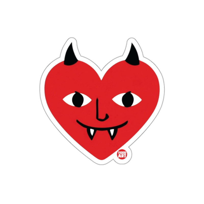 Load image into Gallery viewer, Cute Red Demon Heart Die-Cut Sticker Product
