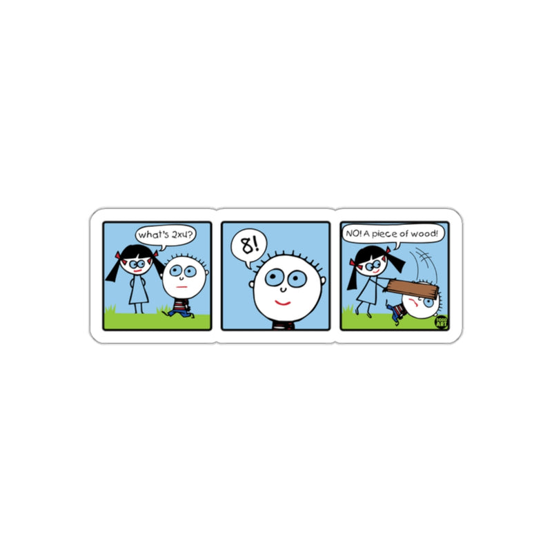 Load image into Gallery viewer, Funny Comic Strip Humorous Math Joke Sticker
