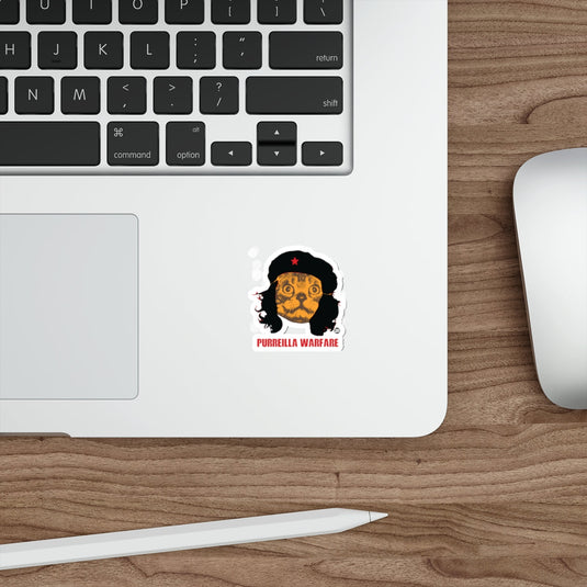 Che Guevara Inspired Cat Sticker for Laptop Fun Decor