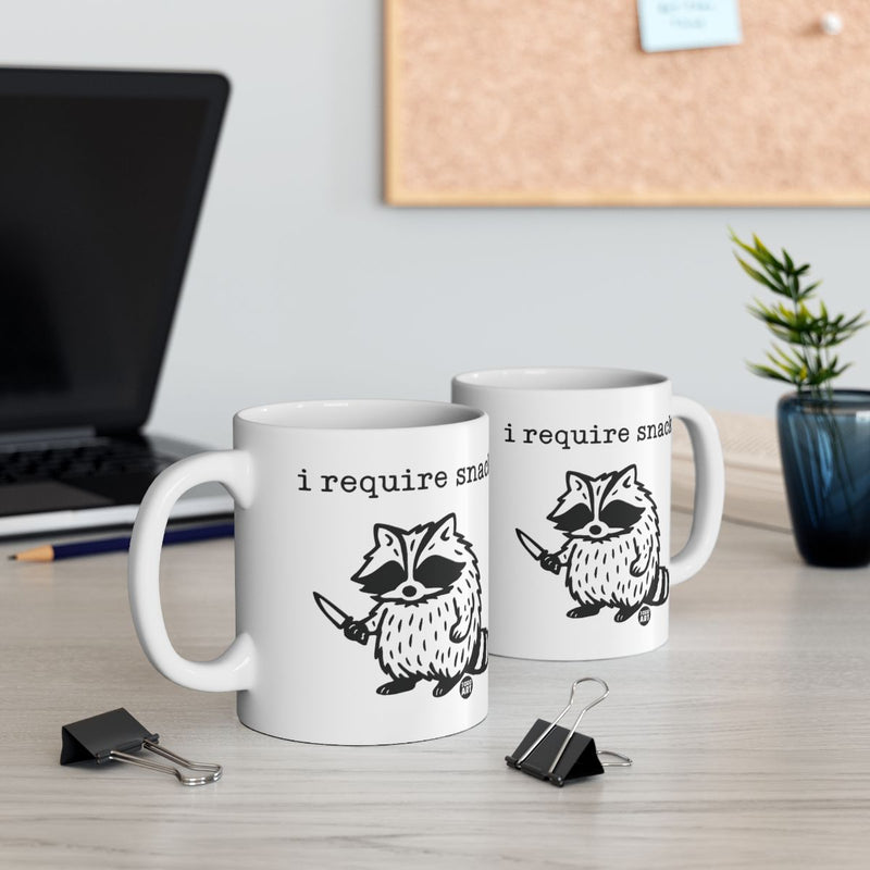 Load image into Gallery viewer, I Require Snacks Raccoon Mug for Your Morning Coffee
