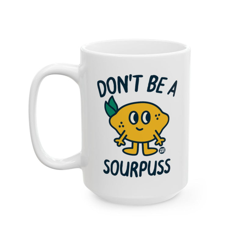 Load image into Gallery viewer, Don't Be a Sourpuss Funny Lemon Character Mug
