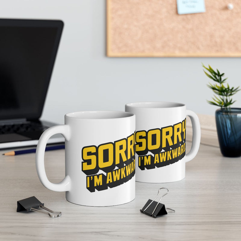 Load image into Gallery viewer, Sorry I'm Awkward Humorous Coffee Mug Product
