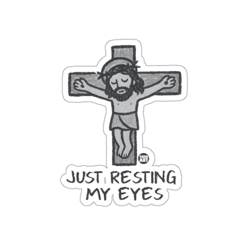 Load image into Gallery viewer, Just Resting My Eyes Crucifix Design Sticker
