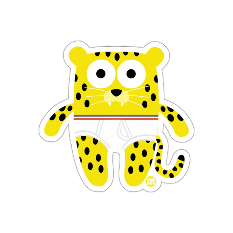 Load image into Gallery viewer, Cute Yellow Cartoon Leopard with White Underwear Sticker
