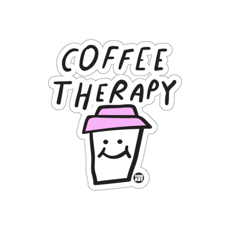 Load image into Gallery viewer, Coffee Therapy with Smiling Cup Sticker
