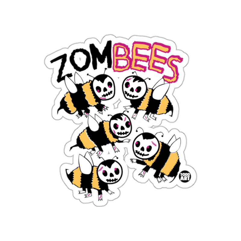 Load image into Gallery viewer, Zombees Funny Cartoon Halloween Humor Sticker Design
