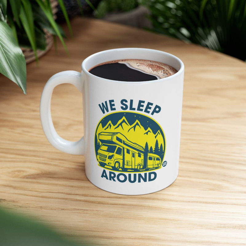 Load image into Gallery viewer, We Sleep Around Adventure Travel Mug
