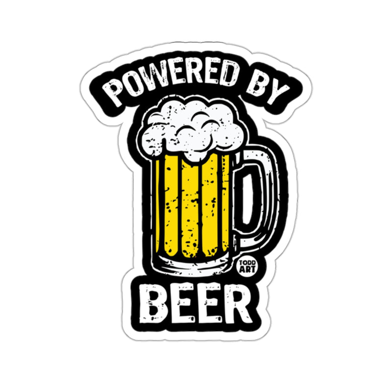 Load image into Gallery viewer, Powered by Beer Graphic Sticker for Craft Beer Lovers
