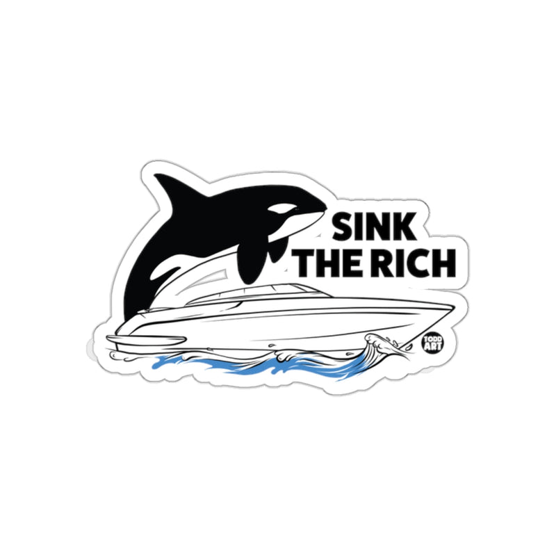 Load image into Gallery viewer, Sink the Rich Orca Attacking Yacht Sticker
