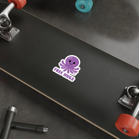 Cute Octopus Free Hugs Sticker for Skateboard Decorations