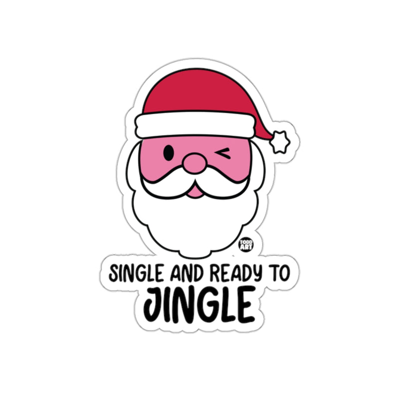Load image into Gallery viewer, Single and Ready to Jingle Santa Sticker
