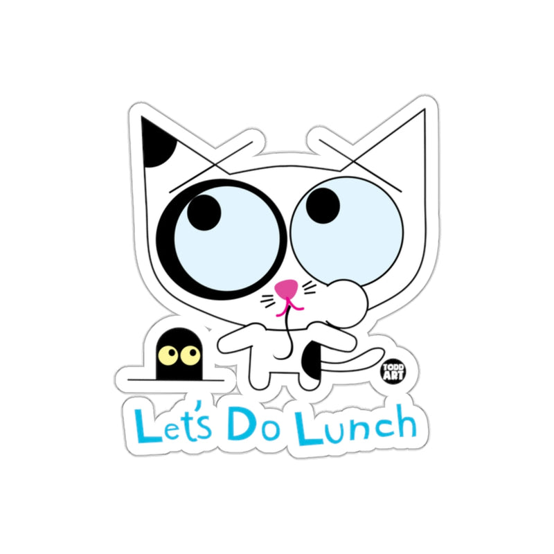 Load image into Gallery viewer, Let's Do Lunch Cute Cat Illustration Sticker
