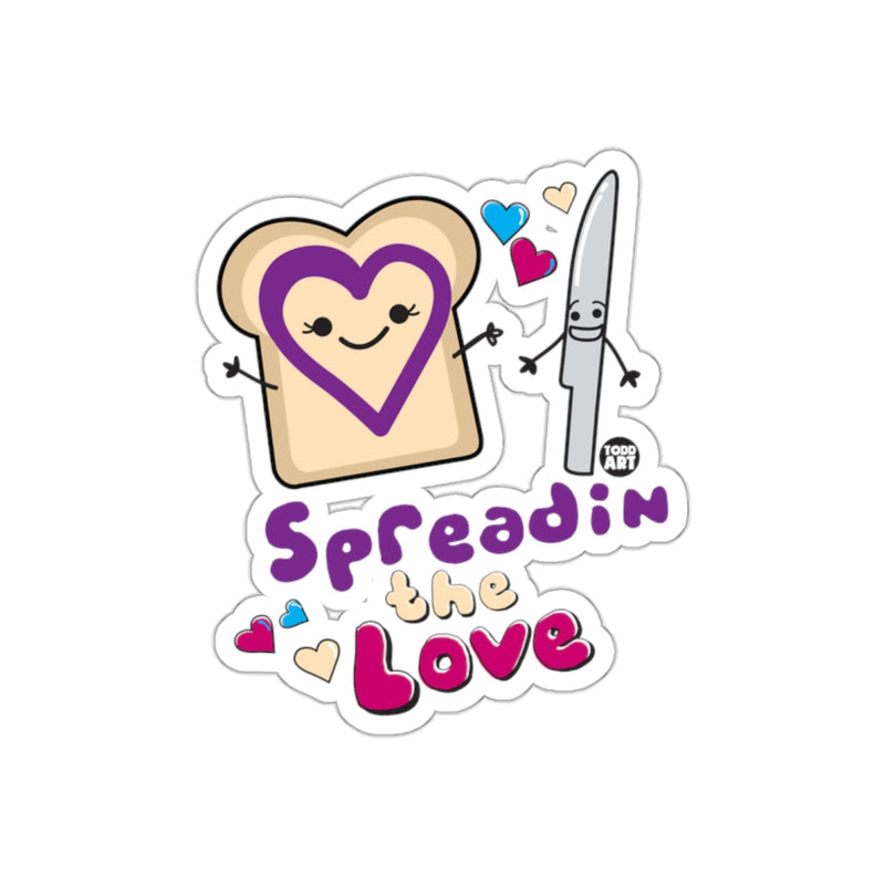 Load image into Gallery viewer, Spreadin the Love Cute Toast and Knife Sticker
