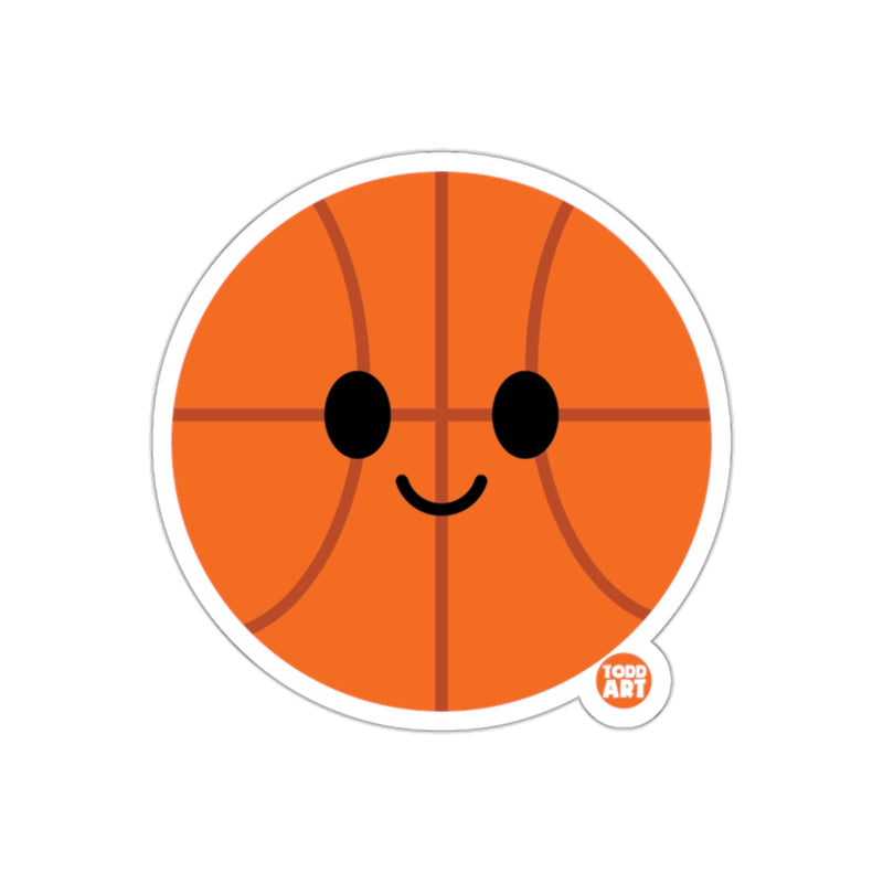 Load image into Gallery viewer, Happy Basketball Face Sticker with Smiling Expression
