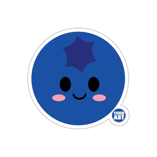 Cute Blueberry Todd Art Smiling Face Sticker Product