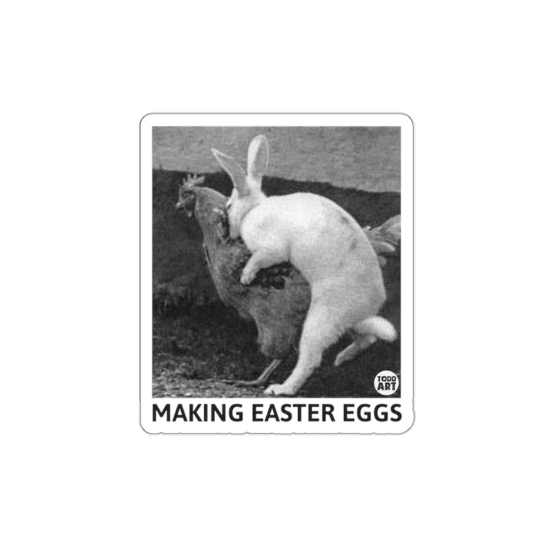 Load image into Gallery viewer, Funny Making Easter Eggs Graphic Design Sticker

