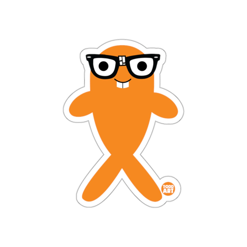 Load image into Gallery viewer, Cute Orange Character Wearing Glasses Animal Sticker
