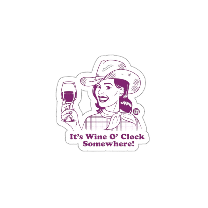 Load image into Gallery viewer, It's Wine O'Clock Somewhere Sticker
