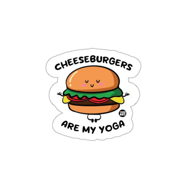 Load image into Gallery viewer, Cheeseburgers Are My Yoga Cute Fun Sticker

