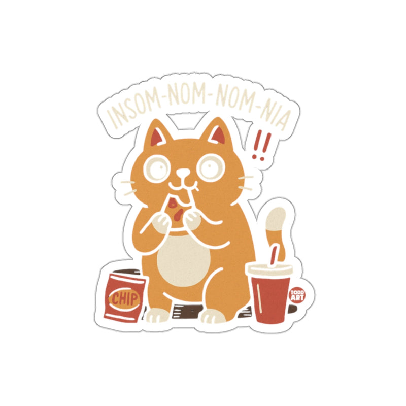 Load image into Gallery viewer, Insom-Nom-Nom-Nia Cute Cat Eating Snacks Sticker
